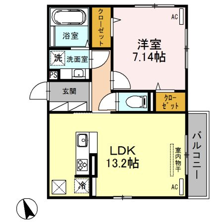 【間取り】 | クリスタＢ(Ｄ-ｒｏｏｍ) | 現況と異なる場合は現況優先とします。