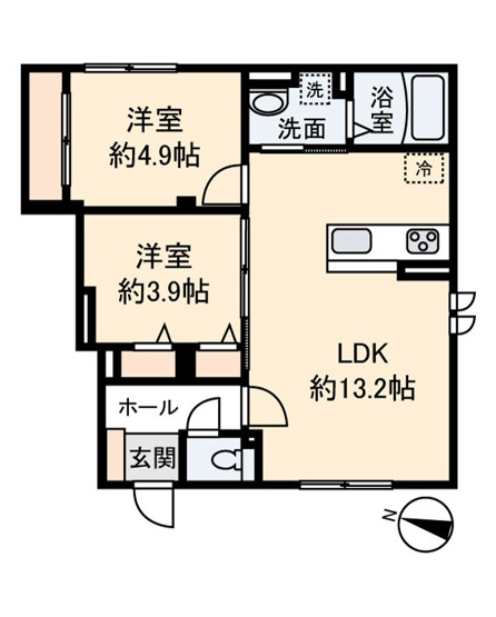 【間取り】 | レトアデュエット磯子区田中A