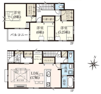 【間取り】 | 東大和市南街3丁目　新築戸建　【全2棟】