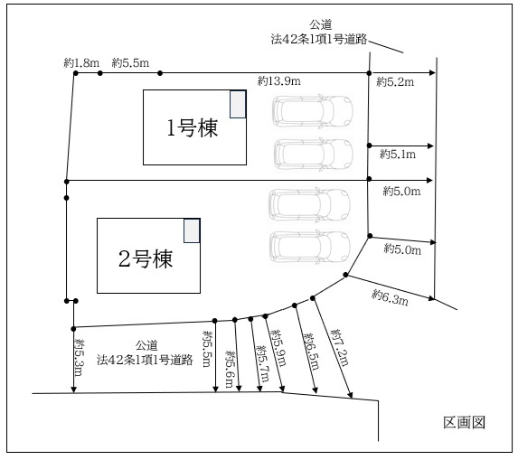 クレードルガーデン社　第22　1号棟の区画図