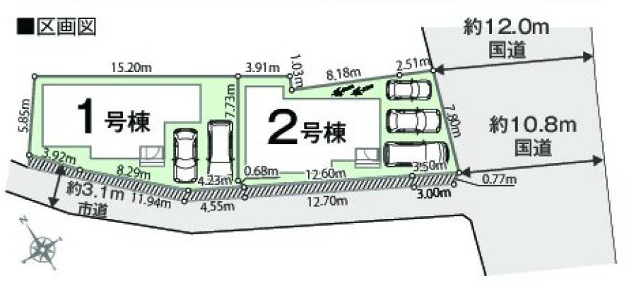東海市養父町南堀畑42番1『仲介手数料無料』新築一戸建て・建売の区画図