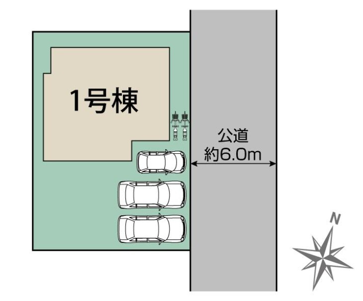 ブルーミングガーデン宇都宮市岩曽町の区画図|敷地面積：165.48㎡　接道：東側6.0ｍ(公道)