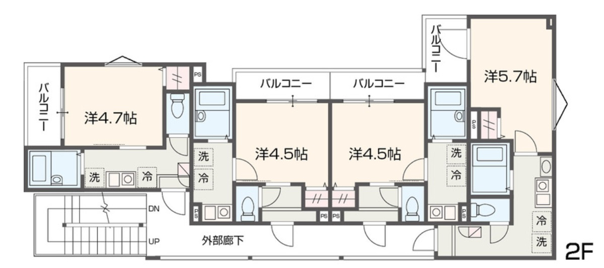 MELDIA下丸子の区画図