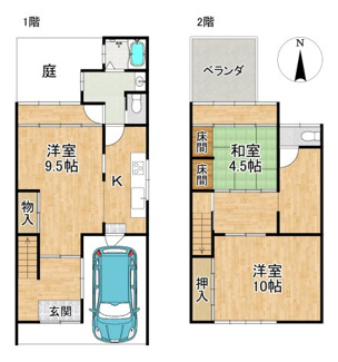 【間取り】 | 紫野中柏野町貸家