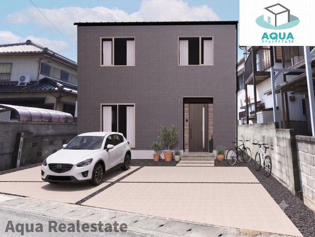オール電化デザイナーズハウス北沖洲建売②の外観|現在建築中　2026年11月完成予定☆