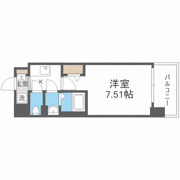 大阪市浪速区大国３丁目の賃貸マンションの間取り