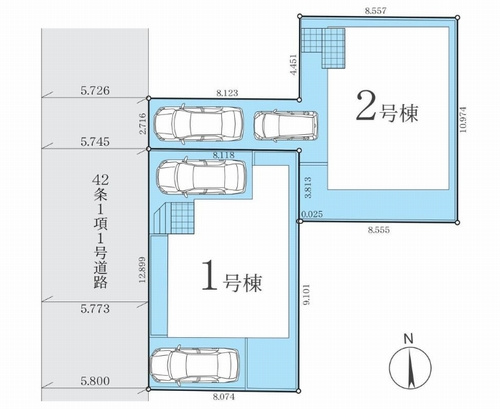 【区画図】 | 【仲介手数料０円】厚木市水引1期　新築一戸建て　全2棟 | 【仲介手数料０円】厚木市水引1期　新築一戸建て　全2棟