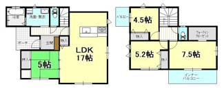 【間取り】 | 新築戸建　東長戸4丁目　A号棟