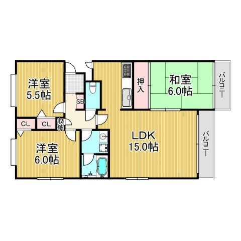 メゾンド甲子園二番町の間取り