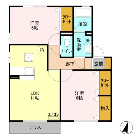 【間取り】 | サンパーク　Ⅱ Ａ