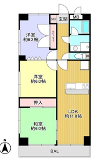 【間取り】 | ベルデフラッツ逆瀬川
