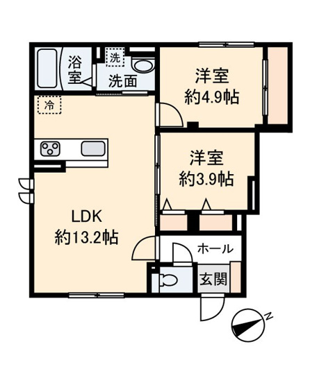 【間取り】 | (仮称)レトアデュエット磯子区田中B