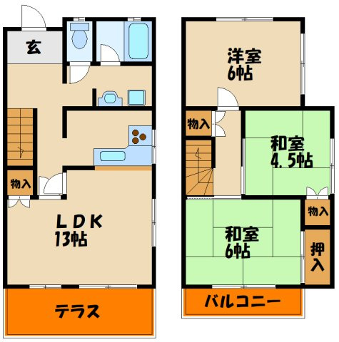タウンハウス伊川谷の間取り