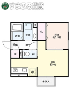 【間取り】 | スカイコートB棟　知立市東栄