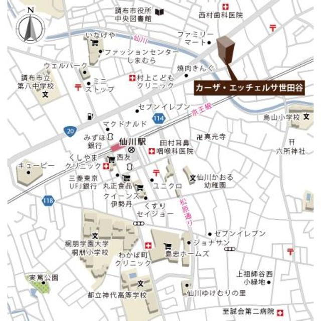 カーザ・エッチェルサ世田谷（増築部分）の地図