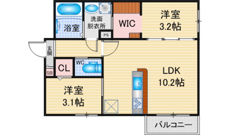 【間取り】 | ilusion本陣北 | 略図の為、現状優先