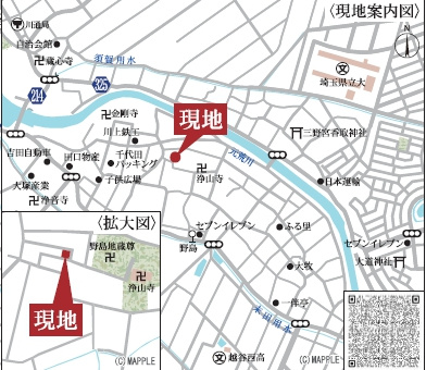 越谷市野島新築戸建ての地図
