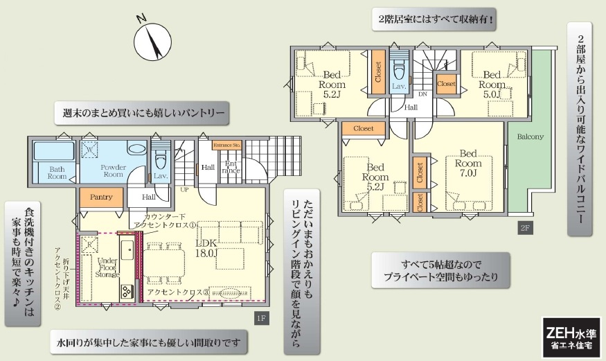 越谷市赤山町新築戸建ての間取り