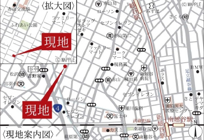 越谷市赤山町新築戸建ての地図