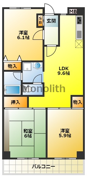 MIRUS岸和田の間取り