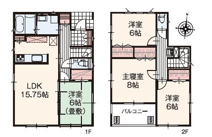 古河市茶屋新田　新築一戸建て　アイタウンの間取り|全居室6帖以上のゆとりのある間取りで家具の配置もラクラク♪