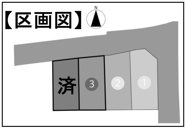 ◆全室２面採光で陽当たり良好◆天井収納付き３ＬＤＫ◆駐車２台可能◆山科区川田御興塚町の区画図|該当物件：３号地