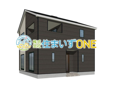 【外観パース】 | 【新築分譲住宅　～クレイドルガーデン～】 山形市東志戸田　第1　☆全2棟☆ | ☆1号棟☆
４ＬＤＫ
駐車3台以上可◎
周辺環境に溶け込みやすいシンプルなデザインが魅力です！