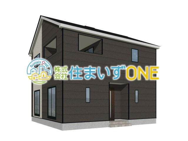 【外観パース】 | 【新築分譲住宅　～クレイドルガーデン～】 山形市東志戸田　第1　☆全2棟☆ | ☆1号棟☆
４ＬＤＫ
駐車3台以上可◎
周辺環境に溶け込みやすいシンプルなデザインが魅力です！