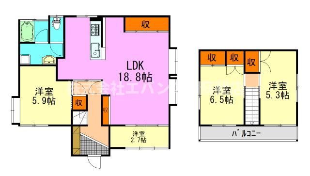 【間取り】 | 川戸町360貸家