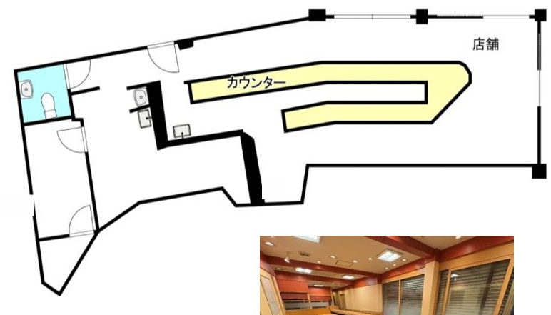 千林駅前店舗の間取り