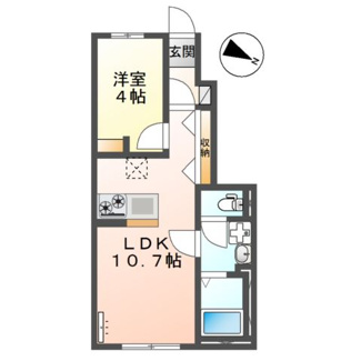 【間取り】 | (仮)リバーテラス渡橋町１LDK／１ＬＤＫ