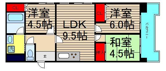 ドエル北堀江の間取り