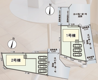 【区画図】 | 【新築分譲住宅　～クレイドルガーデン～】 山形市印役町　第８　☆全2棟☆ | 全2区画の分譲住宅です♪