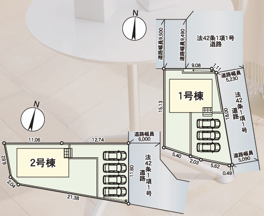 【区画図】 | 【新築分譲住宅　～クレイドルガーデン～】 山形市印役町　第８　☆全2棟☆ | 全2区画の分譲住宅です♪