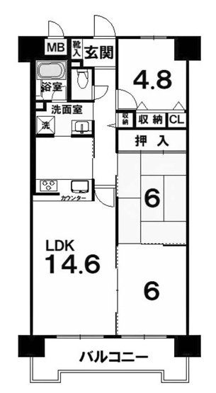 【間取り】 | 丹波橋日光ハイツ