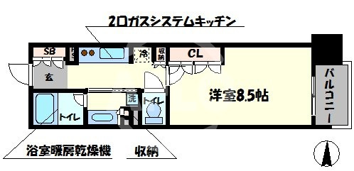 パークアクシス大阪新町の間取り|パークアクシス大阪新町　間取り