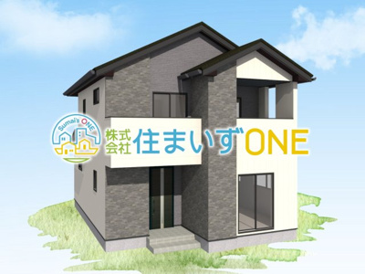 【外観パース】 | 【新築分譲住宅　～ LIGARE　リガーレ～　】山形市北町4丁目　1期2棟 | ☆１号棟
４ＬＤＫ＋駐車3台以上可◎
堂々たる趣ながら、主張し過ぎずどこか余裕を感じさせるシャープなフォルムで佇む邸宅は、晴天の空と照らし合わせる事で、本来あるべき完成形の姿を見せてくれます♪