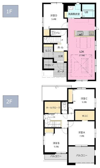 【間取り】 | 【新築分譲住宅　～ LIGARE　リガーレ～　】山形市北町4丁目　1期2棟 | (1号棟)、価格3748万円、4LDK、土地面積146.68㎡、建物面積115.33㎡ 