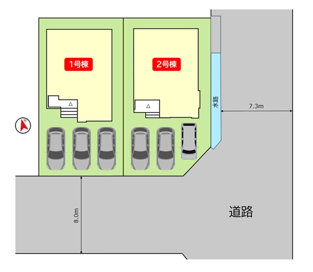 【区画図】 | 【新築分譲住宅　～ LIGARE　リガーレ～　】山形市北町4丁目　1期2棟 | 全２区画の分譲住宅です♪