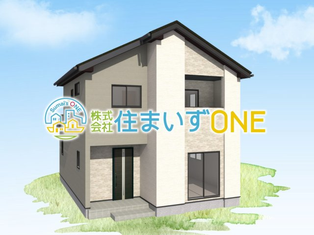 【外観パース】 | 【新築分譲住宅　～ LIGARE　リガーレ～　】山形市北町4丁目　1期2棟 | ☆2号棟
４ＬＤＫ＋駐車3台以上可◎
堂々たる趣ながら、主張し過ぎずどこか余裕を感じさせるシャープなフォルムで佇む邸宅は、晴天の空と照らし合わせる事で、本来あるべき完成形の姿を見せてくれます♪
