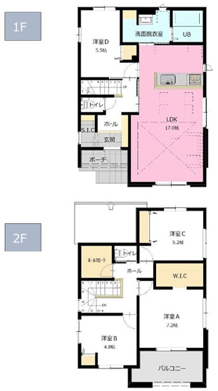 【間取り】 | 【新築分譲住宅　～ LIGARE　リガーレ～　】山形市北町4丁目　1期2棟 | (2号棟)、価格3748万円、4LDK、土地面積146.43㎡、建物面積111.72㎡ 