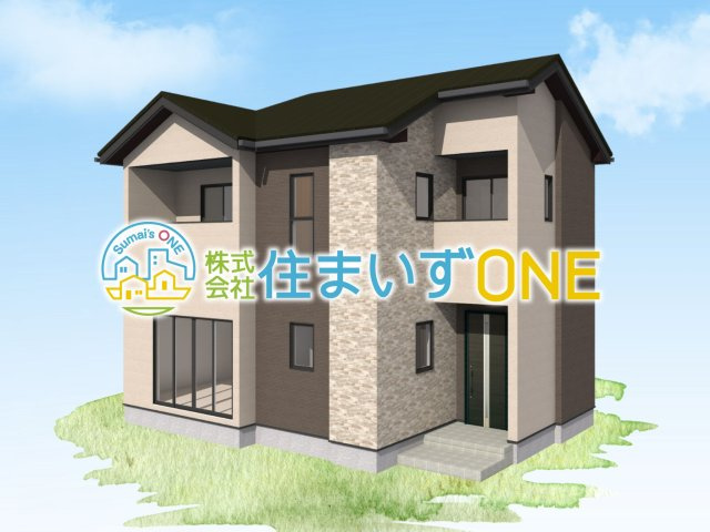 【外観パース】 | 【新築分譲住宅　～ LIGARE　リガーレ～　】山形市五十鈴2丁目　1期2棟 | ☆１号棟
４ＬＤＫ＋駐車3台以上可◎
堂々たる趣ながら、主張し過ぎずどこか余裕を感じさせるシャープなフォルムで佇む邸宅は、晴天の空と照らし合わせる事で、本来あるべき完成形の姿を見せてくれます♪