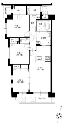 グローリオ板橋本町パークサイドの間取り|3LDK