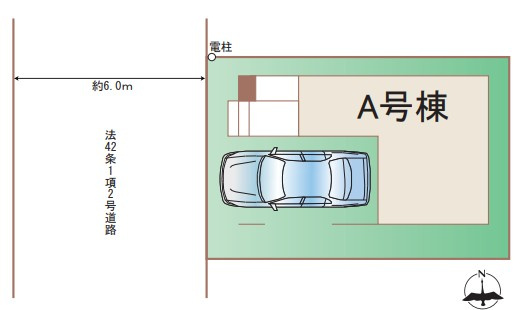 【仲介手数料無料】富士見市鶴馬2613番―新築分譲住宅―限定1棟の区画図|『鶴瀬』駅徒歩3分の好立地！
前面道路もゆとりがあり、駐車する際も余裕がありますね♪
