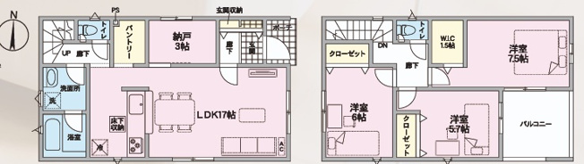 【間取り】 | 【新築分譲住宅　～クレイドルガーデン～】 寒河江市仲谷地　第4　☆全3棟☆ | (3号棟)、価格2590万円、3LDK+S、土地面積168.41㎡、建物面積100.44㎡ 