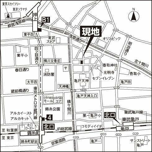 エフシティ亀戸の地図