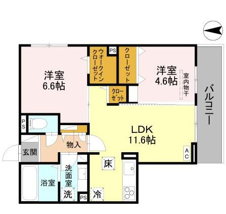 大阪市鶴見区横堤４丁目のアパートの間取り