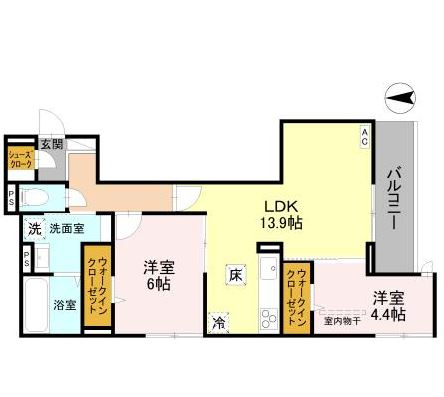 大阪市鶴見区横堤４丁目のアパートの間取り