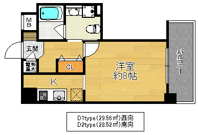 大阪市鶴見区鶴見４丁目の賃貸マンションの間取り
