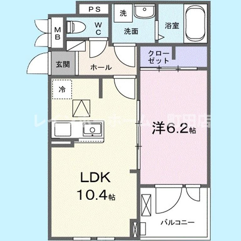 コニリオ　フェリーチェ※初期費用分割あと払いサービス利用可能物件の間取り